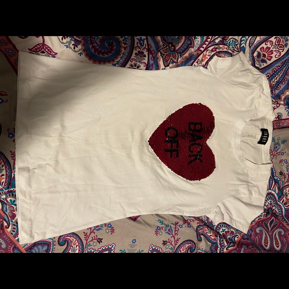 Sequin back off shirt